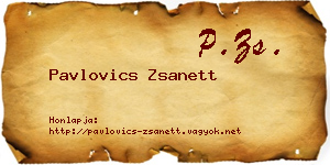 Pavlovics Zsanett névjegykártya